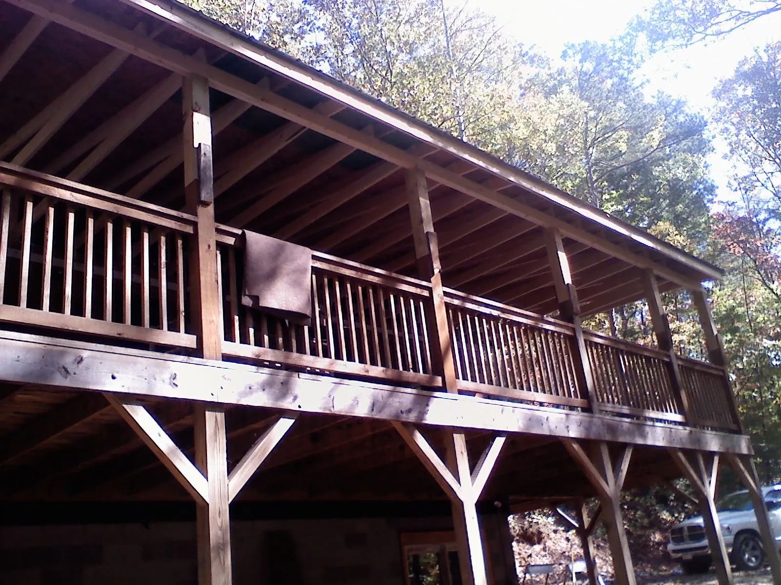Timber framing under a new elevated porch and deck — Roof Leak Repair in Medicine Lodge by Roofing Brothers